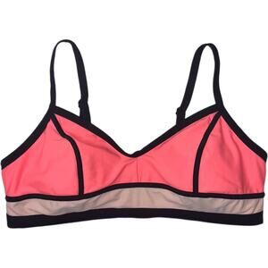 Xhilaration Bikini Top Women's Size 18W Pink and Black Color Block Swim wear